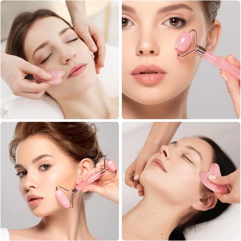 Kit Rouleau de Glace Facial et Gua Sha | Soin Anti - Âge et Lifting Naturel - Beautybienetre.