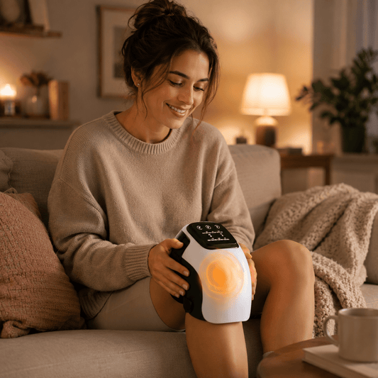 Masseur de Genou à Compression Ajustable avec Chaleur Infrarouge | Relaxation & Soulagement Post - Effort - Beautybienetre.