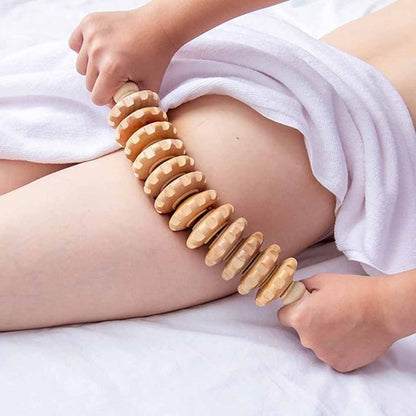 Rouleau de Massage en Bois Naturel | Anti - Cellulite & Jambes Légères - Beautybienetre.
